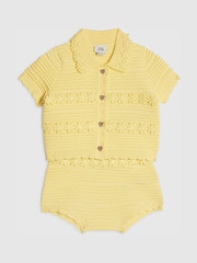 River Island Yellow Daisy Cardigan & Short Set - Image 3 of 5