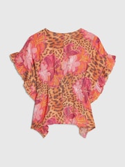 River Island Pink Floral Leopard Kaftan - Image 2 of 4