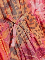 River Island Pink Floral Leopard Kaftan - Image 3 of 4