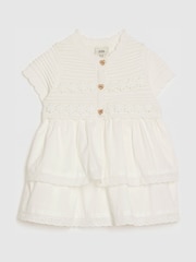 River Island White Knitted Broidery Dress - Image 1 of 4