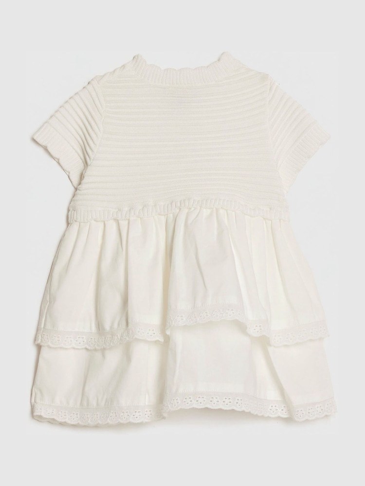 River Island White Knitted Broidery Dress - Image 2 of 4 River Island White Knitted Broidery Dress - Image 2 of 4