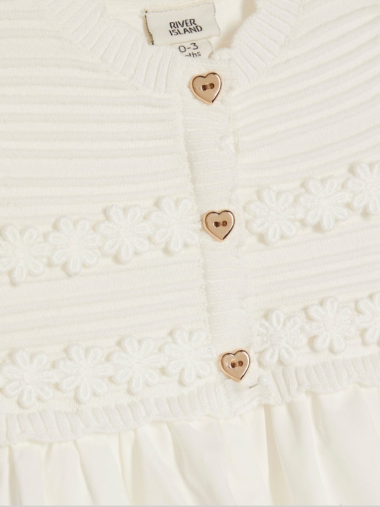 River Island White Knitted Broidery Dress - Image 4 of 4 River Island White Knitted Broidery Dress - Image 4 of 4