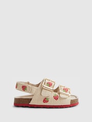 River Island Red Stawberry Woven Footbeds Sandals - Image 1 of 5