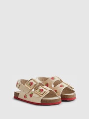 River Island Red Stawberry Woven Footbeds Sandals - Image 2 of 5
