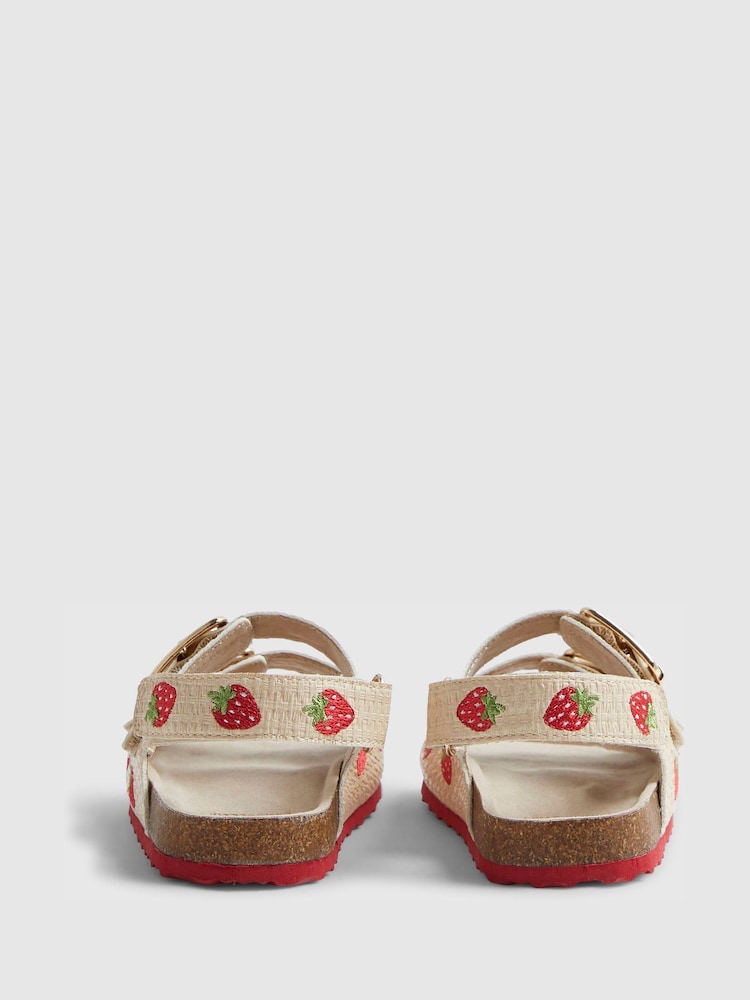 River Island Red Stawberry Woven Footbeds Sandals - Image 5 of 5