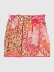 River Island Brown Floral Leopard Sarong Skirt - Image 1 of 4