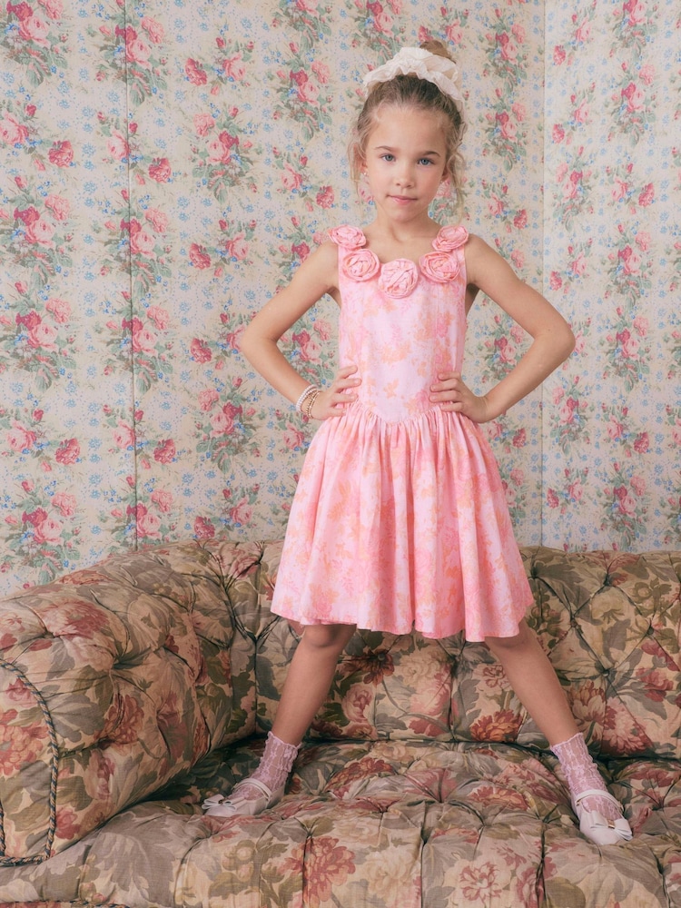 River Island Pink Corsage Floral Dress - Image 1 of 6