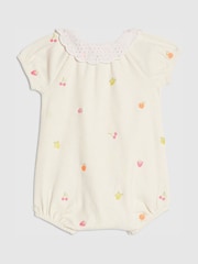 River Island Cream Collared Strawberry Romper - Image 2 of 4