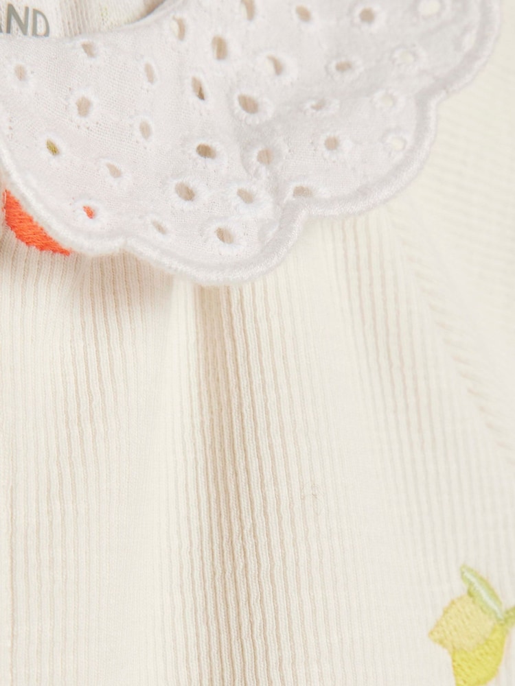 River Island Cream Collared Strawberry Romper - Image 4 of 4 River Island Cream Collared Strawberry Romper - Image 4 of 4