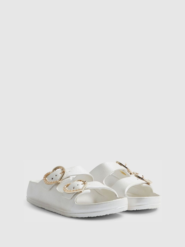 River Island Heart Buckle Sliders - Attēls 2 no 4