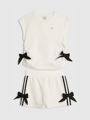 River Island White Bow Top  & Shorts Set - Image 1 of 4