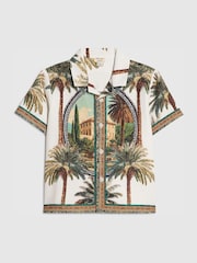 River Island Riveria Palm Print Revere Shirt - Bild 1 von 4