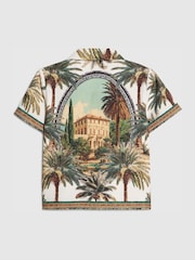 River Island Riveria Palm Print Revere Shirt - Bild 2 von 4