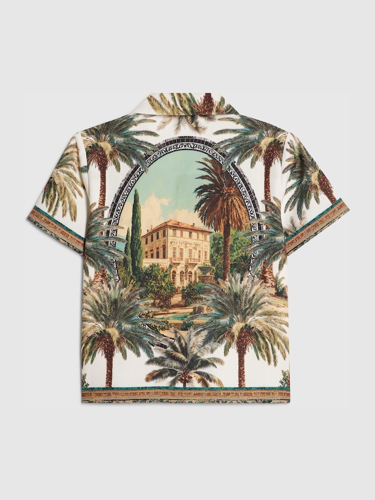 River Island Riveria Palm Print Revere Shirt - Bild 2 von 4 River Island Riveria Palm Print Revere Shirt - Bild 2 von 4