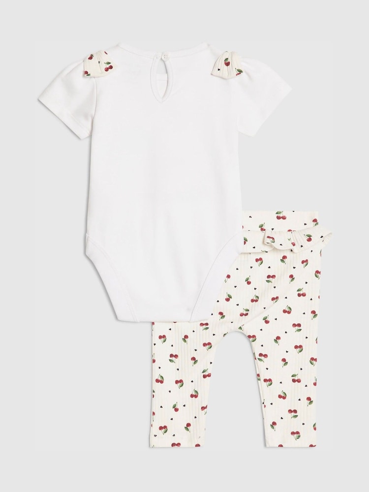 River Island White Cutie Cherry Bodysuit & Leggings Set - Image 2 of 5 River Island White Cutie Cherry Bodysuit & Leggings Set - Image 2 of 5