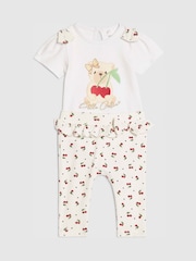 River Island White Cutie Cherry Bodysuit & Leggings Set - Image 3 of 5