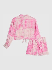River Island Pink Tie Dye Shirt & Short  Set - Image 2 of 5