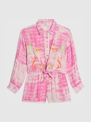 River Island Pink Tie Dye Shirt & Short  Set - Image 3 of 5