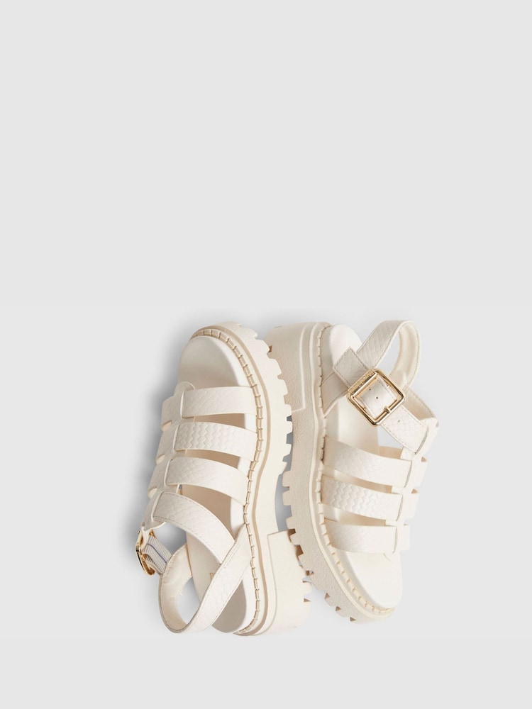 River Island Cream Gladiator Heeled Sandals - Image 5 of 5 River Island Cream Gladiator Heeled Sandals - Image 5 of 5