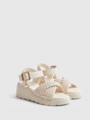 River Island Brown Plait Wedge Heeled Sandals - Image 2 of 5
