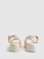 River Island Brown Plait Wedge Heeled Sandals - Image 3 of 5