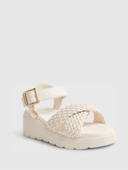 River Island Brown Plait Wedge Heeled Sandals - Image 4 of 5