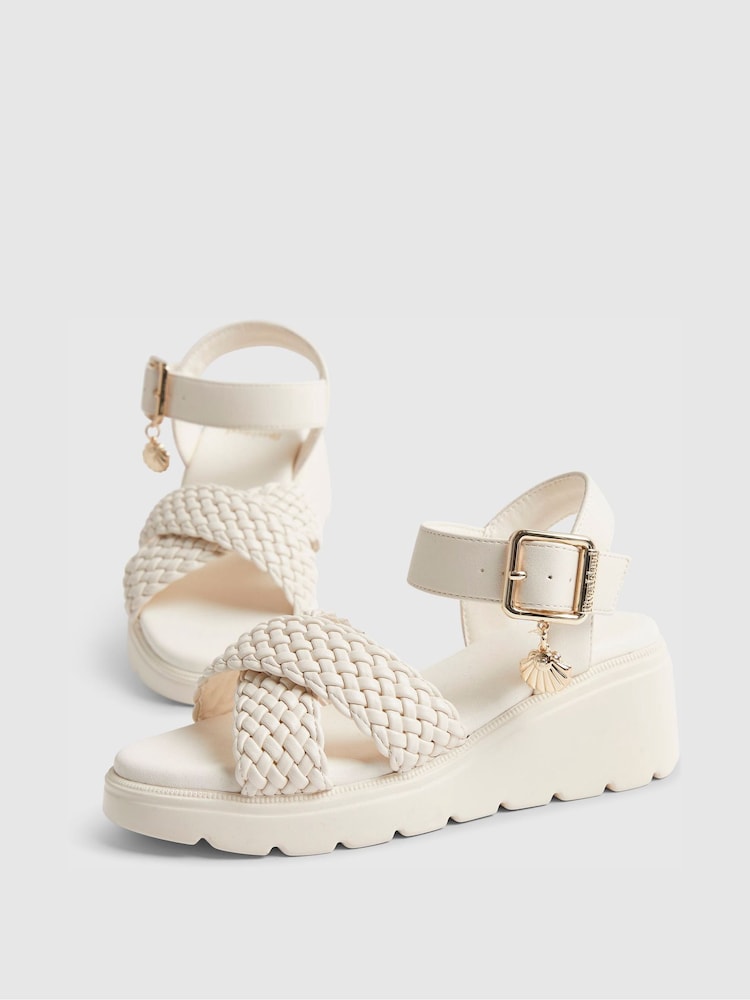 River Island Brown Plait Wedge Heeled Sandals - Image 5 of 5