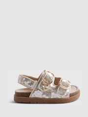 River Island Brown Sequin Footbed Sandals - Image 1 of 4