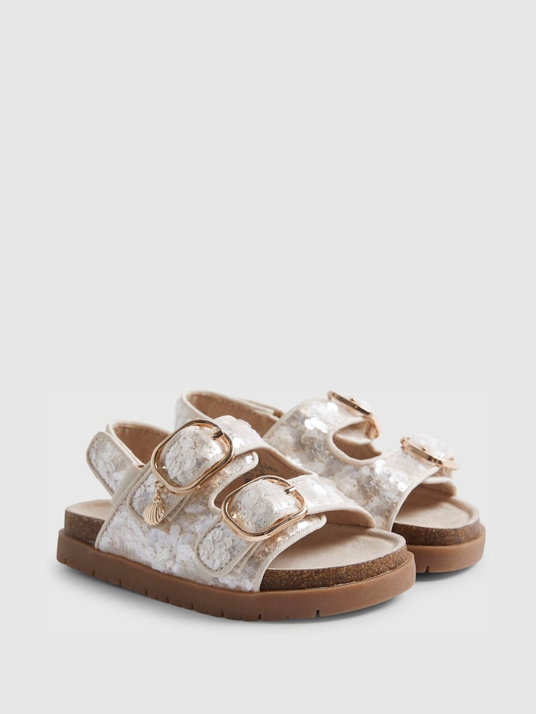 River Island Brown Sequin Footbed Sandals - Image 2 of 4