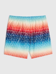 River Island Blue Ombre Monogram Swim Shorts - Image 2 of 4