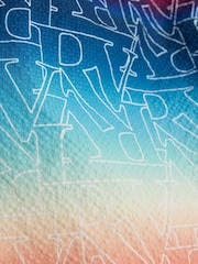 River Island Blue Ombre Monogram Swim Shorts - Image 3 of 4