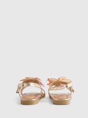River Island Gold Flower Metallic Sandals - Image 3 of 5