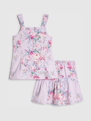 River Island Purple Cabbages & Roses Waistcoat & Skirt Set - Image 4 of 6