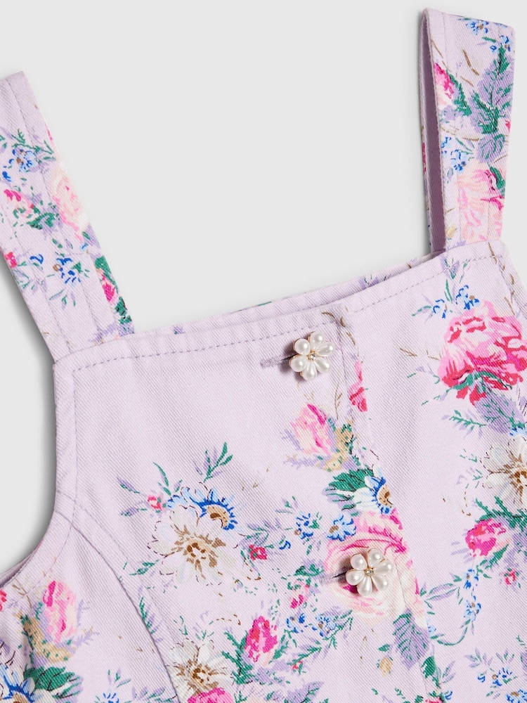 River Island Purple Cabbages & Roses Waistcoat & Skirt Set - Image 6 of 6