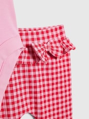 River Island Pink Frill Bodysuit & Gingham Leggings Set - Image 3 of 4