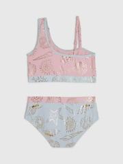 River Island Pink Foil Shell Asymetric Bikini - Image 2 of 4
