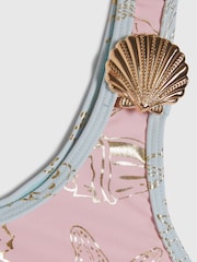 River Island Pink Foil Shell Asymetric Bikini - Image 3 of 4