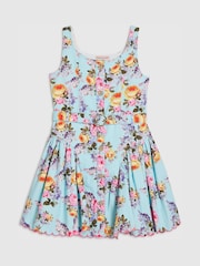 River Island Blue Floral Prom Dress - Image 1 of 4