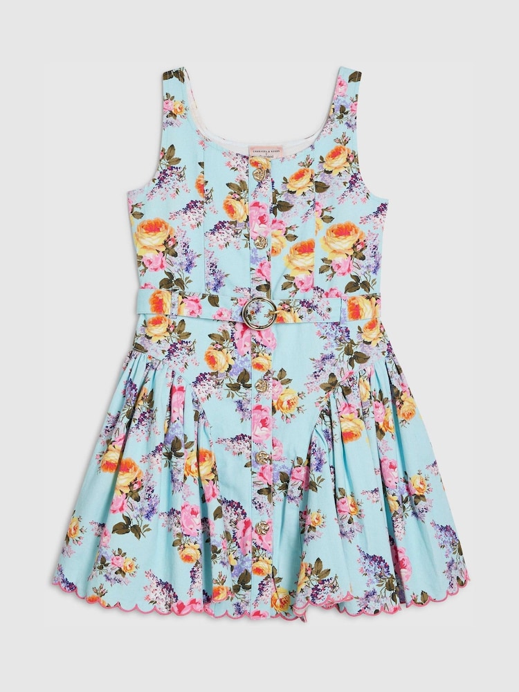River Island Blue Floral Prom Dress - Image 1 of 4