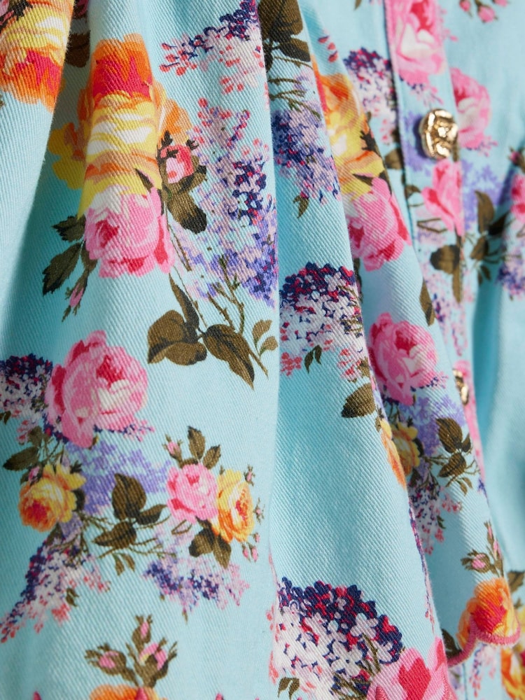 River Island Blue Floral Prom Dress - Image 4 of 4