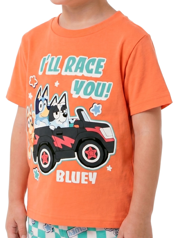 Character Orange Bluey Bingo And Muffin Short Pyjamas - Image 2 of 7 Character Orange Bluey Bingo And Muffin Short Pyjamas - Image 2 of 7