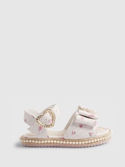 River Island White Ditsy Rose Bow Espadrille Sandals - Image 1 of 5