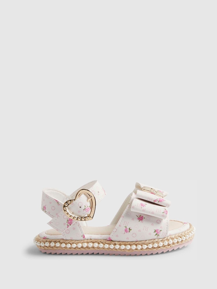 River Island White Ditsy Rose Bow Espadrille Sandals - Image 1 of 5