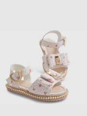 River Island White Ditsy Rose Bow Espadrille Sandals - Image 3 of 5