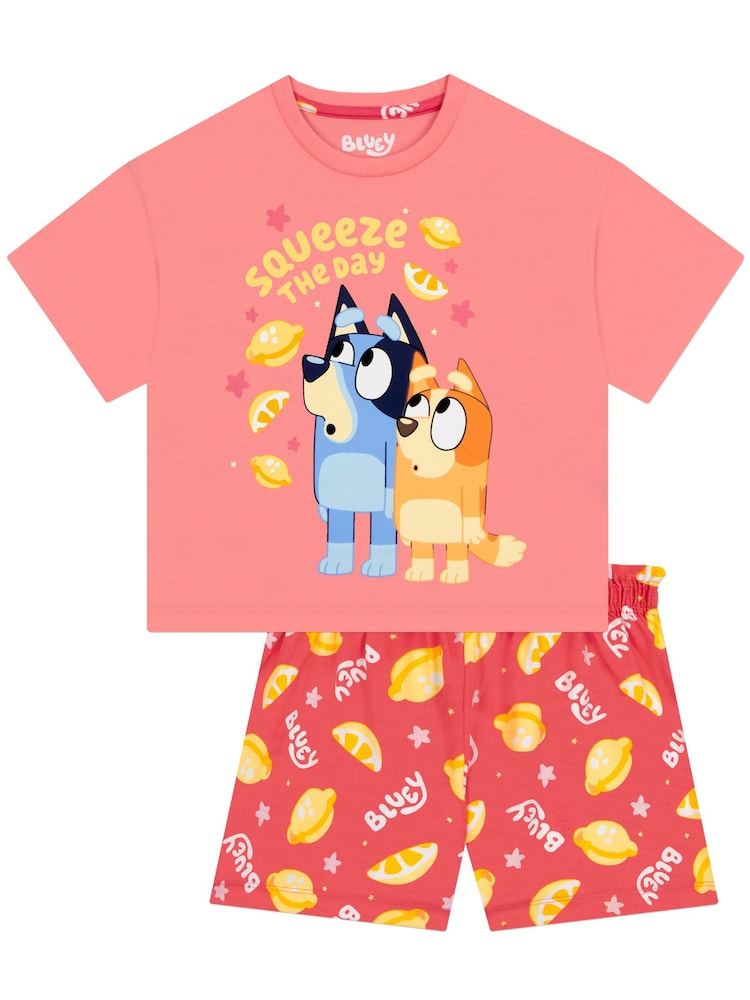 Character Pink Bluey And Bingo Short Pyjamas - Image 1 of 11 Character Pink Bluey And Bingo Short Pyjamas - Image 1 of 11
