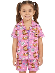 Character Pink PAW Patrol Short Button Up Pyjamas Skye And Everest - Image 1 of 10