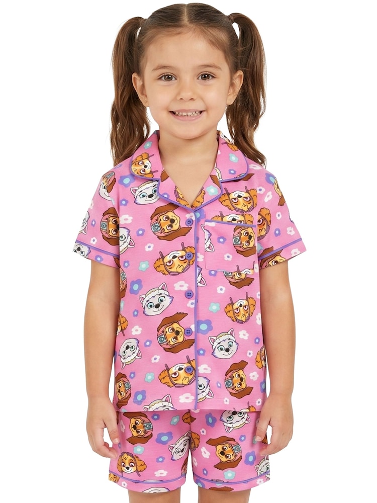 Character Pink PAW Patrol Short Button Up Pyjamas Skye And Everest - Image 1 of 10 Character Pink PAW Patrol Short Button Up Pyjamas Skye And Everest - Image 1 of 10