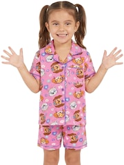 Character Pink PAW Patrol Short Button Up Pyjamas Skye And Everest - Image 2 of 10