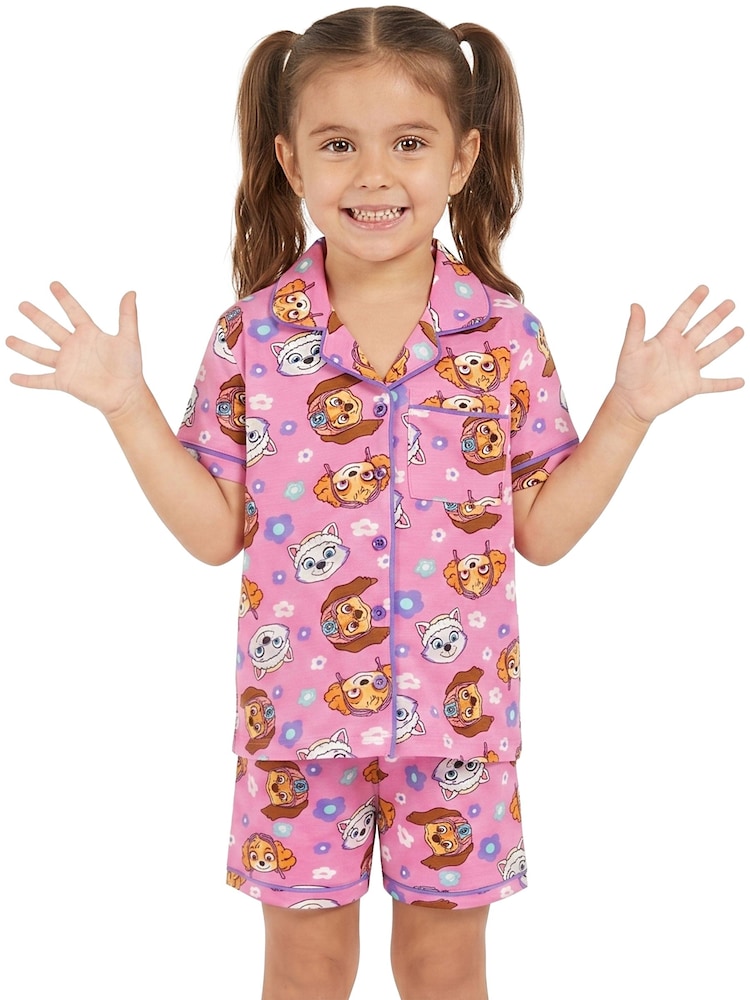 Character Pink PAW Patrol Short Button Up Pyjamas Skye And Everest - Image 2 of 10 Character Pink PAW Patrol Short Button Up Pyjamas Skye And Everest - Image 2 of 10