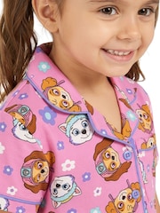 Character Pink PAW Patrol Short Button Up Pyjamas Skye And Everest - Image 4 of 10